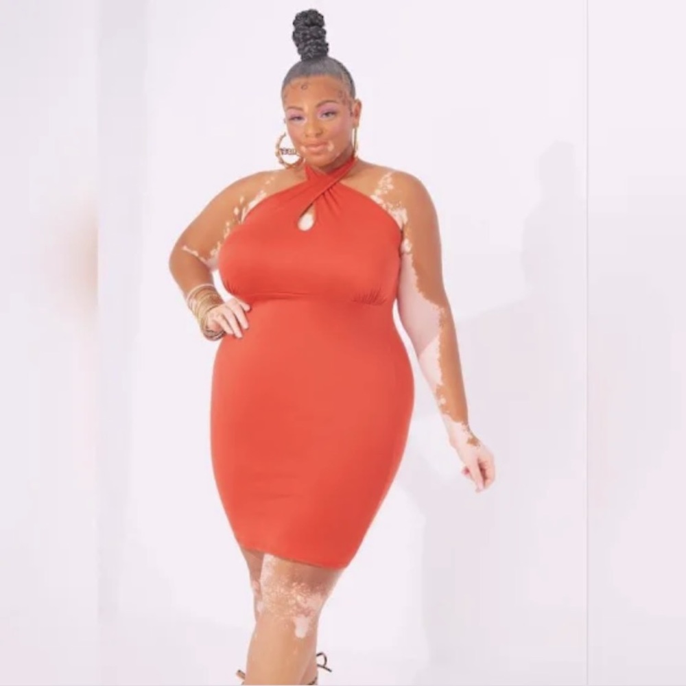 Ashley Stewart curvy girl halter top dress